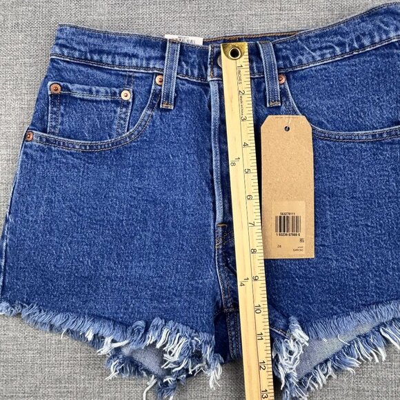 Levis 501 Womens High-Rise Denim Shorts Size 26 Frayed Hem Classic Blue Wash. - Picture 5 of 13